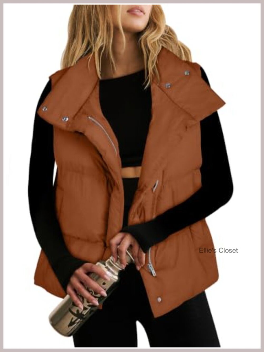 Lightweight Quilted Puffer Vest Women Sleeveless Zip Up Winter Gilet
